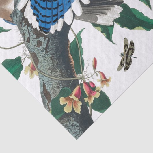 Blue Jay Birds Collage Pattern. Tissuepapier (Detail)