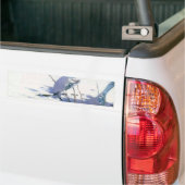 Blue Jay Birds in een winterlandschap Bumpersticker (Op Truck)