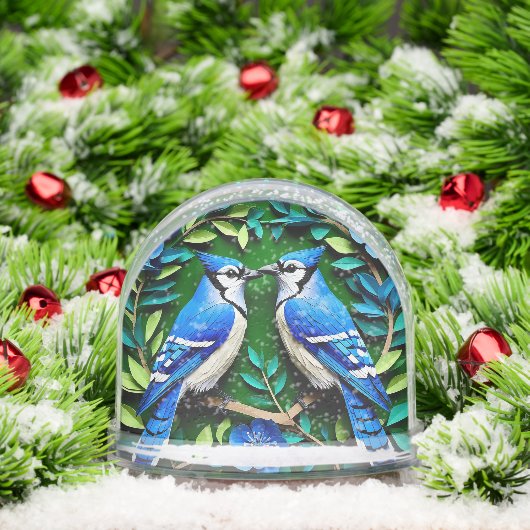 Blue Jay Birds Paper Art Sneeuwbol (Kerstmis)