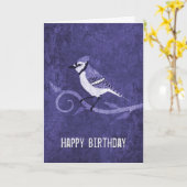 Blue Jay Birthday Card Kaart (Gele Bloem)