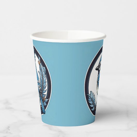 Blue Jay Blue Bird Blue Papieren Bekers (Links)