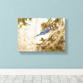 Blue Jay Canvas Afdruk (Insitu (Houten vloer))