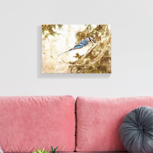 Blue Jay Canvas Afdruk (Insitu (Woonkamer))