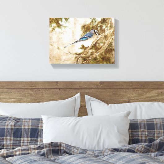 Blue Jay Canvas Afdruk (Insitu (Slaapkamer))