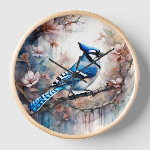 Blue Jay Cherry Blossoms waterverf
