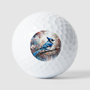 Blue Jay Cherry Blossoms waterverf Golfballen