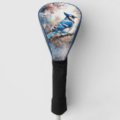 Blue Jay Cherry Blossoms waterverf Golfheadcover (Voorkant)