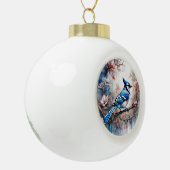Blue Jay Cherry Blossoms waterverf Keramische Bal Ornament (Links)