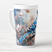 Blue Jay Cherry Blossoms waterverf Latte Mok (Linkerhoek)