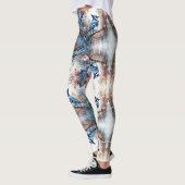 Blue Jay Cherry Blossoms waterverf Leggings (Links)
