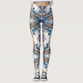 Blue Jay Cherry Blossoms waterverf Leggings (Voorkant)