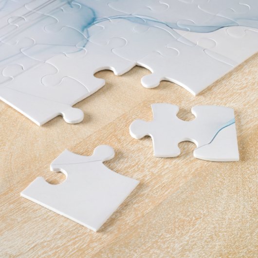 Blue Jay Cherry Blossoms waterverf Legpuzzel (Zijkant)