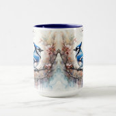 Blue Jay Cherry Blossoms waterverf Mok (Midden)