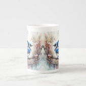 Blue Jay Cherry Blossoms waterverf Porselein Kop (Voorkant)