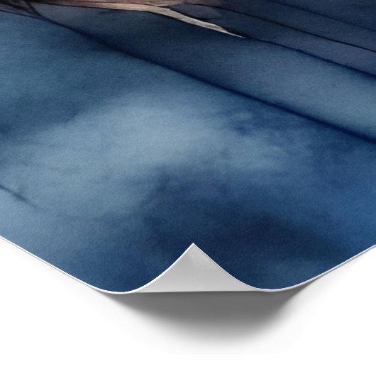 Blue Jay Cherry Blossoms waterverf Poster (Hoek)