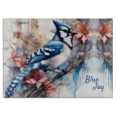 Blue Jay Cherry Blossoms waterverf Snijplank (Voorkant)
