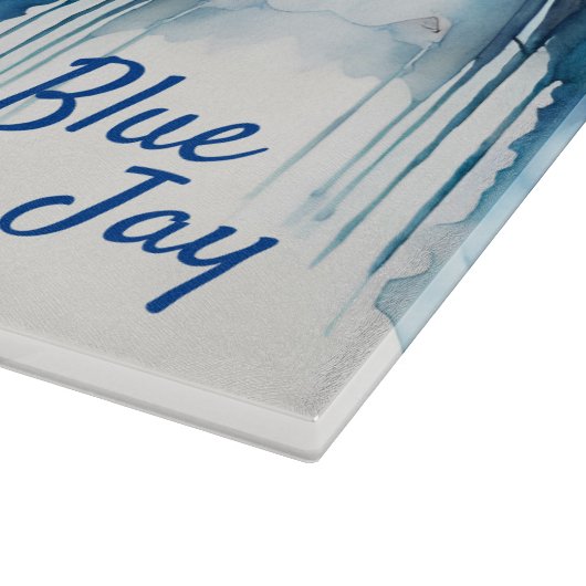 Blue Jay Cherry Blossoms waterverf Snijplank (Hoek)