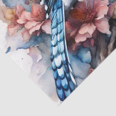 Blue Jay Cherry Blossoms waterverf Tissuepapier (Detail)