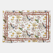 Blue Jay, Cookies, Red Berries, Cadeaus, Winter Theedoek (Horizontaal)