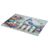 Blue Jay Cottage Garden Fence Scene Snijplank (Hoek)