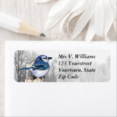 Blue Jay Drawing Retouradreslabel Etiket (Insitu)