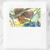 Blue Jay en Eekhoorn Rechthoekige Sticker (Tas)