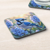 Blue Jay en Lilacs Bier Onderzetter (Linkerzijde)