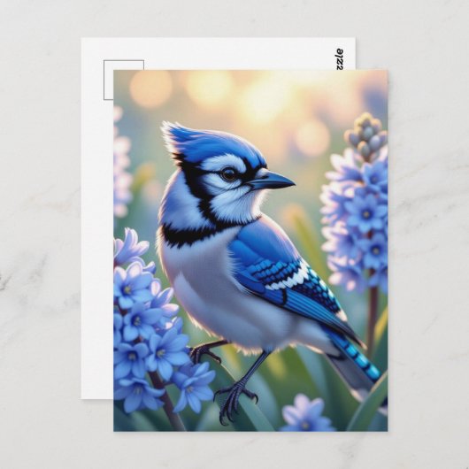 Blue Jay en Lilacs | Gewoon Gezegde hallo Briefkaart (Voorkant / Achterkant)