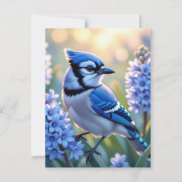  Blue Jay en Lilacs | Gewoon Gezegde hallo Briefkaart