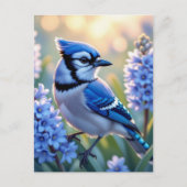  Blue Jay en Lilacs | Gewoon Gezegde hallo Briefkaart (Voorkant)