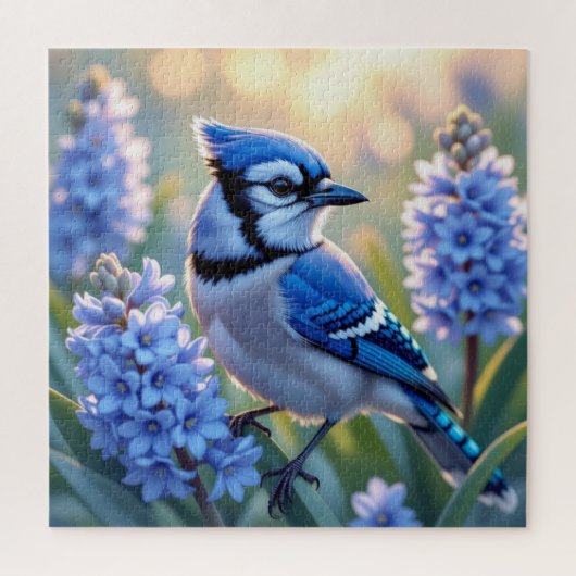  Blue Jay en Lilacs Legpuzzel (Verticaal)