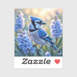  Blue Jay en Lilacs Sticker