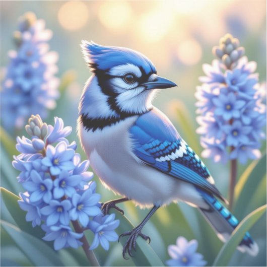  Blue Jay en Lilacs Sticker (Voorkant)