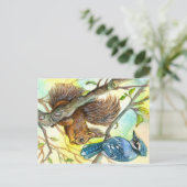 Blue Jay en Squirrel Briefkaart (Staand voorkant)