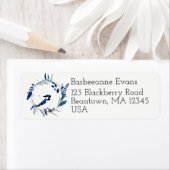 Blue Jay en Wreath Personalize Etiket (Insitu)