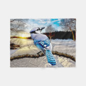 Blue Jay Fleece Blanket Deken (Voorkant (Horizontaal))