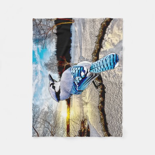 Blue Jay Fleece Blanket Deken (Voorkant)