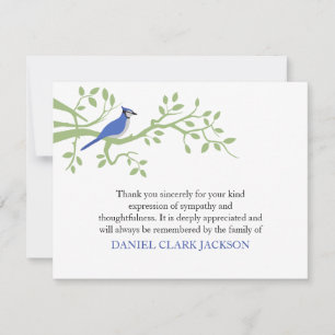 Blue Jay Funeral Bedankt voor je briefkaart