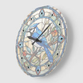 Blue Jay Glas in lood Bluejay Vogelklok Grote Klok (Hoek)