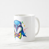Blue Jay Head Bow Stropdas T-shirt Koffiemok (Voorkant rechts)