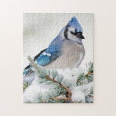 Blue Jay in Blue Atlas Cedar Legpuzzel (Verticaal)