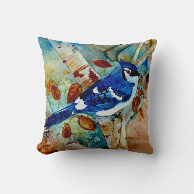 Blue Jay in de boom Kussen (Voorkant)