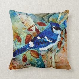 Blue Jay in de boom Kussen