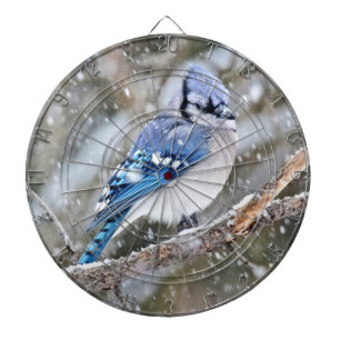 Blue Jay in een Snowstorm Dartbord