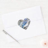Blue Jay in een Snowstorm Hart Sticker (Envelop)