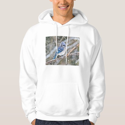 Blue Jay in een Snowstorm Hoodie (Voorkant)