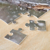 Blue Jay in een Snowstorm Legpuzzel (Zijkant)
