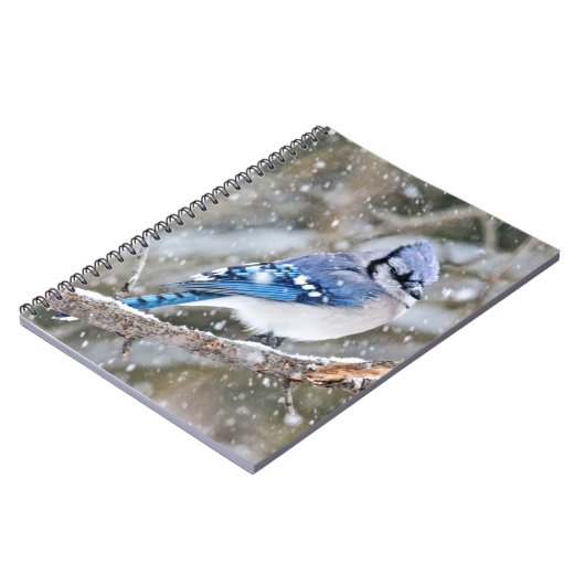 Blue Jay in een Snowstorm Notitieboek (Linkerzijde)