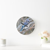Blue Jay in een Snowstorm Ronde Klok (Huis)