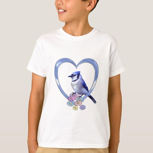 Blue Jay in het hart T-shirt (Voorkant)
